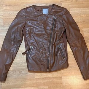 PINKO GATHERED NAPPA LEATHER JACKET